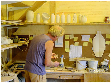 Trecarne Pottery - Michel Roux at work