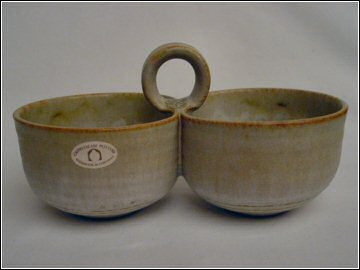 Cripplesease Pottery  Double Bowl