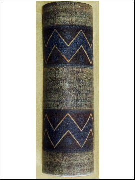 Troika Pottery - Penny Black- Tall Cylinder Vase