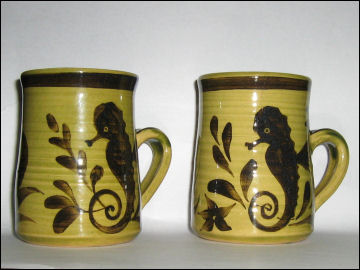 Trembath Pottery seahorse mugs